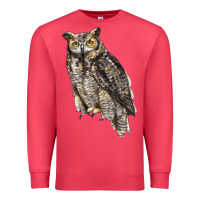 Cardinal Great Horned Owl Premium Sweatshirt - LillyAllenDesigns