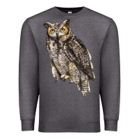 Charcoal Heather Great Horned Owl Premium Sweatshirt - LillyAllenDesigns