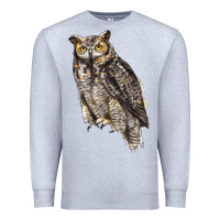 Heather Grey Great Horned Owl Premium Sweatshirt - LillyAllenDesigns
