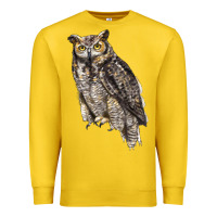 Lemon Great Horned Owl Premium Sweatshirt - LillyAllenDesigns