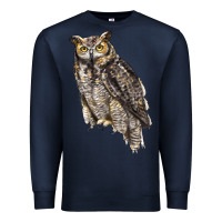 Navy Great Horned Owl Premium Sweatshirt - LillyAllenDesigns