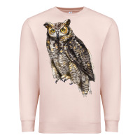 Pale Pink Great Horned Owl Premium Sweatshirt - LillyAllenDesigns