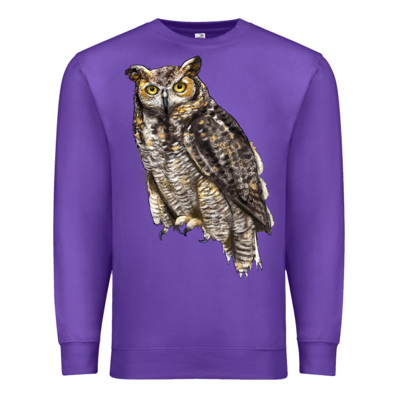 Great Horned Owl Premium Sweatshirt by LillyAllenDesigns | Teevron