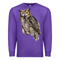 Purple Great Horned Owl Premium Sweatshirt - LillyAllenDesigns