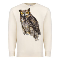 Sandshell Great Horned Owl Premium Sweatshirt - LillyAllenDesigns