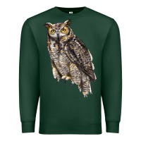 Sports Green Great Horned Owl Premium Sweatshirt - LillyAllenDesigns