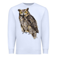 White Great Horned Owl Premium Sweatshirt - LillyAllenDesigns