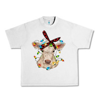 Lunar Rock charolais calf with christmas lights baby cow Urban Heavy Tee - RanaPortraitStore