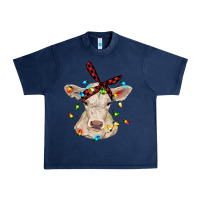 Navy charolais calf with christmas lights baby cow Urban Heavy Tee - RanaPortraitStore
