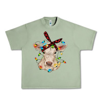 Oil Green charolais calf with christmas lights baby cow Urban Heavy Tee - RanaPortraitStore