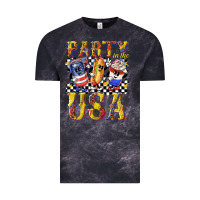Cloud Black party in the usa with leopard Vintage Tee - texasbilliewilder
