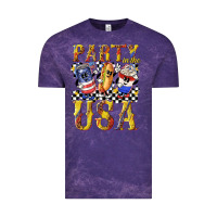 Cloud Purple party in the usa with leopard Vintage Tee - texasbilliewilder