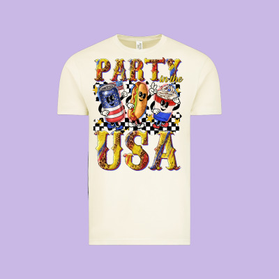 Vintage Tee party in the usa with leopard