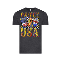 Vintage Black party in the usa with leopard Vintage Tee - texasbilliewilder