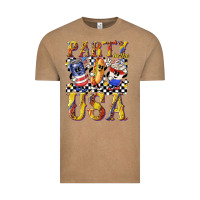 Vintage Coffee party in the usa with leopard Vintage Tee - texasbilliewilder