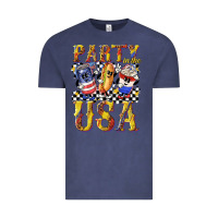 Vintage Denim party in the usa with leopard Vintage Tee - texasbilliewilder
