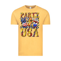Vintage Mustard party in the usa with leopard Vintage Tee - texasbilliewilder