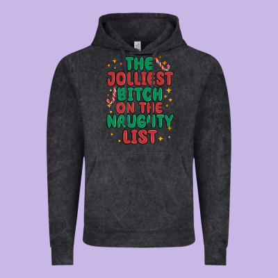 Vintage Hoodie the jolliest bitch on the naughty list