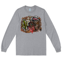 Heather Grey western Long Sleeve Tee - SublimationCraftShop