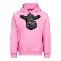 Fuchsia Pink Black Angus Heifer Urban Hoodie - LillyAllenDesigns