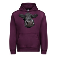 Mauve Wine Black Angus Heifer Urban Hoodie - LillyAllenDesigns
