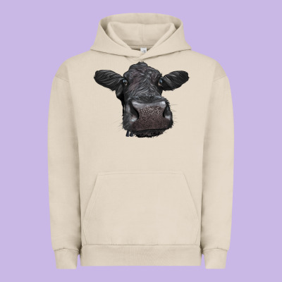 Black Angus Heifer Urban Hoodie Designed By Lillyallendesigns