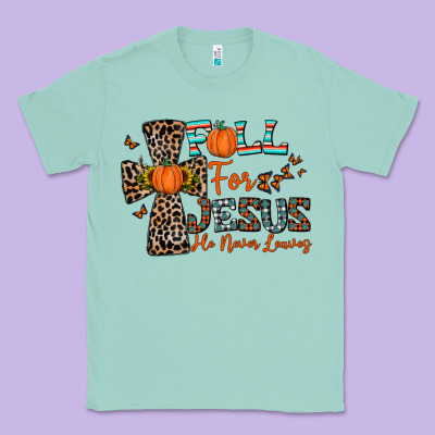 Fall For Jesus He Never Leaves Classic Tee Designed By Cowhidedigitalart