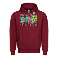 Burgundy go with the flow Zipper Hoodie - AdoDesignShop