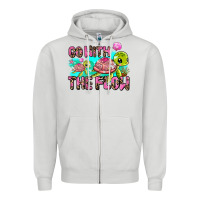 Dove Grey go with the flow Zipper Hoodie - AdoDesignShop