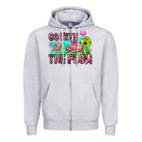 Heather Grey go with the flow Zipper Hoodie - AdoDesignShop