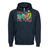 Navy go with the flow Zipper Hoodie - AdoDesignShop