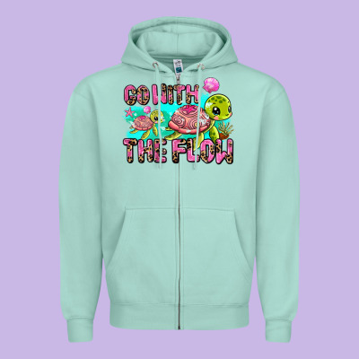 Go With The Flow Zipper Hoodie Designed By Adodesignshop