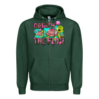 Sports Green go with the flow Zipper Hoodie - AdoDesignShop