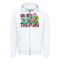 White go with the flow Zipper Hoodie - AdoDesignShop