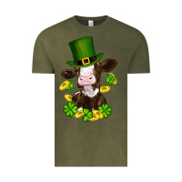 Vintage Olive st patricks day cow Vintage Tee - RanaPortraitStore