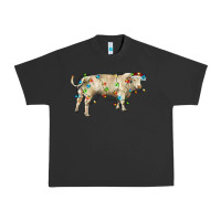 Pigment Black Charolais bull with christmas lights Urban Heavy Tee - RanaPortraitStore