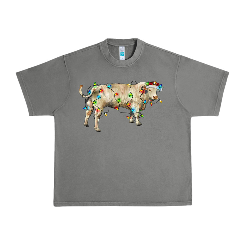 Charolais Bull With Christmas Lights Urban Heavy Tee by RanaPortraitStore | Teevron