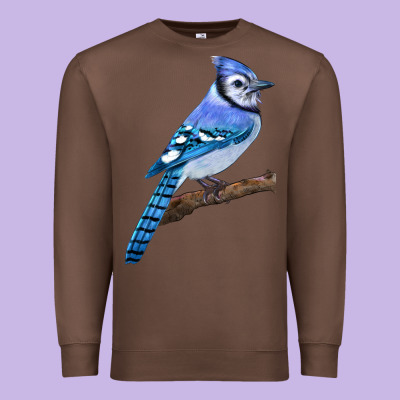 Blue Jay Bird Premium Sweatshirt Designed By Lillyallendesigns