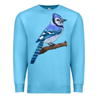 Ocean Blue Blue Jay Bird Premium Sweatshirt - LillyAllenDesigns
