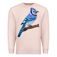 Pale Pink Blue Jay Bird Premium Sweatshirt - LillyAllenDesigns