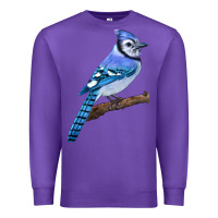 Purple Blue Jay Bird Premium Sweatshirt - LillyAllenDesigns