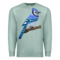Seafoam Blue Jay Bird Premium Sweatshirt - LillyAllenDesigns