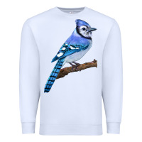 White Blue Jay Bird Premium Sweatshirt - LillyAllenDesigns