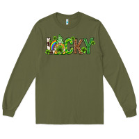 Army Green Love horseshoe St. Patrick's Day Long Sleeve Tee - Neo Western