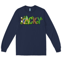 Navy Love horseshoe St. Patrick's Day Long Sleeve Tee - Neo Western