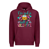 Burgundy ive got a bus full of valentine Premium Hoodie - NancyCooperArtShop