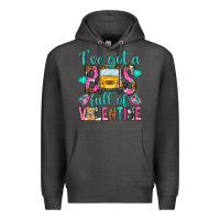 Charcoal Heather ive got a bus full of valentine Premium Hoodie - NancyCooperArtShop
