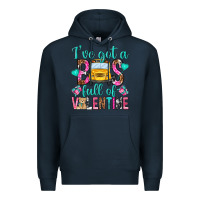 Navy ive got a bus full of valentine Premium Hoodie - NancyCooperArtShop
