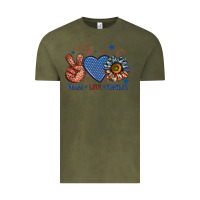 Vintage Olive peace love america billie wilder Vintage Tee - texasbilliewilder
