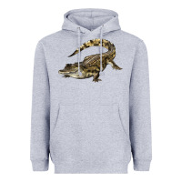 Heather Grey crocodile Heavyweight Hoodie - LillyAllenDesigns